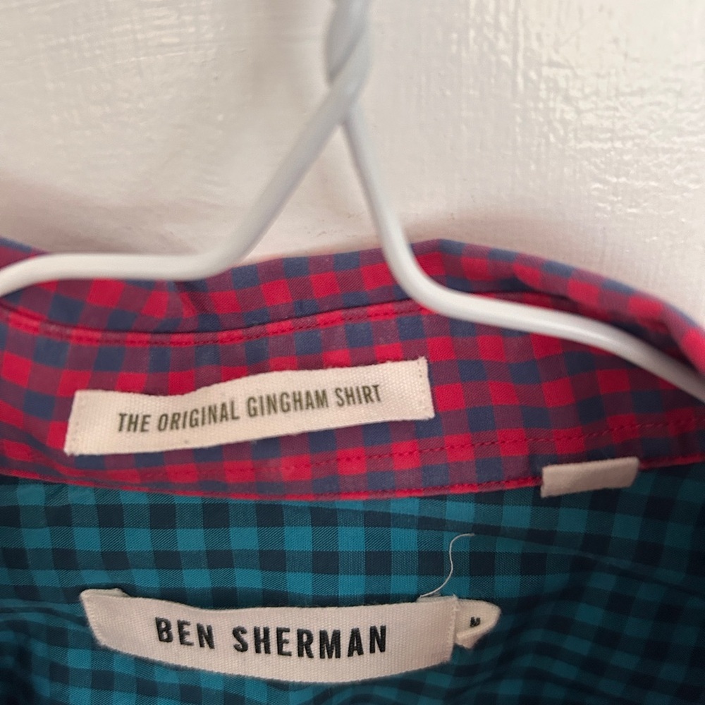 Ben Sherman ‘The Original Gingham Shirt’ in Red and Blue Checks Size M - Picture 3 of 10